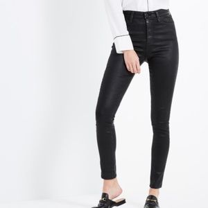 AG JEANS - THE MILA -LEATHERETTE SUPER BLACK -NWT